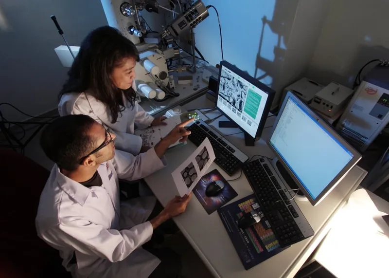 Laboratory technician processing blood samples for endocrine and diabetes tests in Istanbul