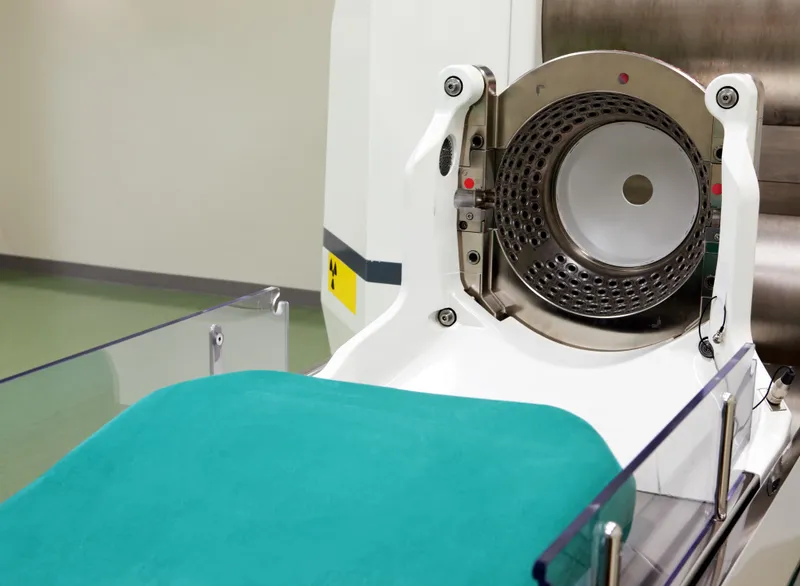 Medical team planning a radiosurgery treatment in a hospital setting
